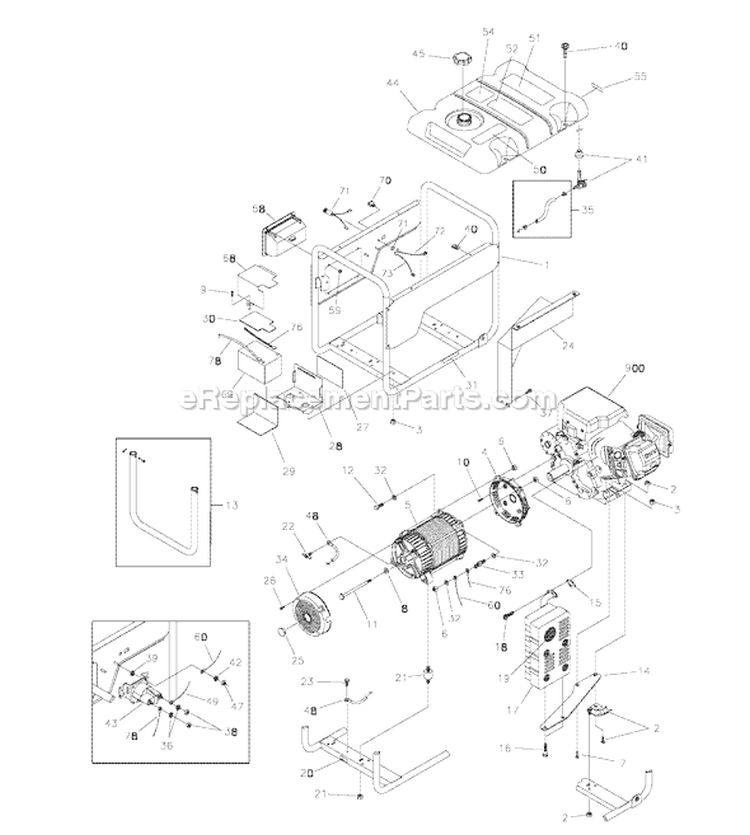 Page C Diagram and Parts List for 030362-0  Briggs and Stratton Generator